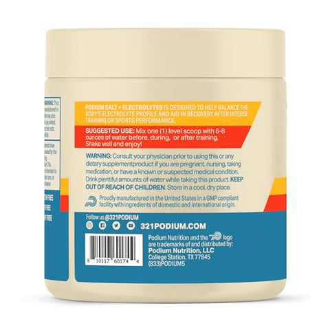 Pó de Eletrólitos de Sal para Treinamento, Sabor Morango, Hidratação Pós-Treino - Podium Nutrition