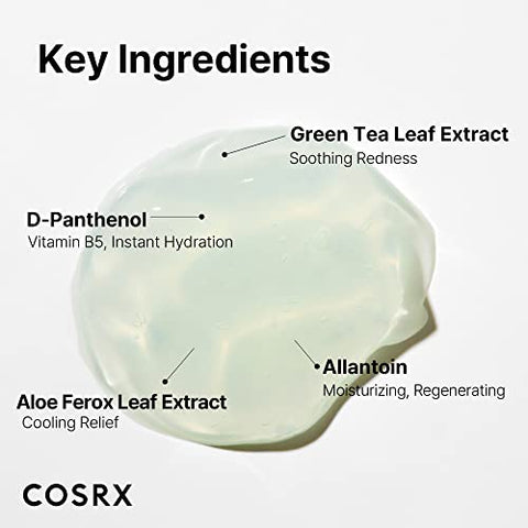 Hydrium Green Tea Aqua Soothing Gel Cream 50ml | Camelia, Aloe Gel | Cuidados com a Pele Coreanos, Vegano, Cruelty Free, Sem Parabenos - COSRX