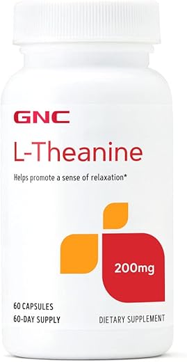 L-Theanine 200mg – 60 Cápsulas (60 Porções) – Aumente a Calma e o Foco - GNC