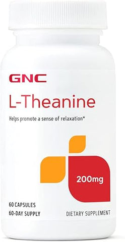 L-Theanine 200mg – 60 Cápsulas (60 Porções) – Aumente a Calma e o Foco - GNC