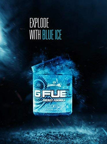 Blue Ice em Pó Energético, Sem Açúcar, Suplemento de Foco com Cafeína Limpa, Sabor Framboesa Azul, Aminoácidos de Foco, Vitaminas e Antioxidantes – 280g (40 Porções) - G Fuel