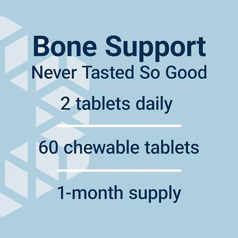 Bone Restore – Suplemento de Cálcio em Tabletes Mastigáveis para Saúde Óssea, Vitamina D, Minerais, Livre de Glúten, Não-OGM, 60 Tabletes - Life Extension