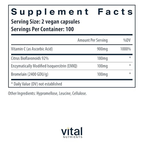 Aller-C | Suporte Vegano para Função Respiratória e Sinusal* | Isoquercitrina, Bromelina, Bioflavonoides | 60 cápsulas - Vital Nutrients