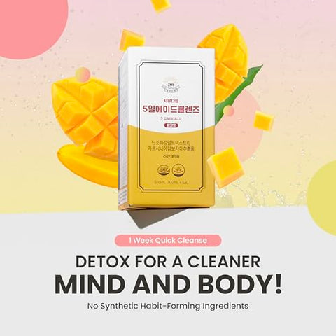FreedomCafe 5 Day Detox Cleanse Sabor Manga – 5 Pacotes (500g) – Suporte para Digestão Saudável e Movimentos Intestinais Regulares, Detox para Gerenciamento de Peso - JAYU