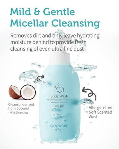 GOONGBE - Sabonete Líquido Infantil Coreano para Pele Seca e Sensível com Chá Verde – Marca: Kids Body Wash