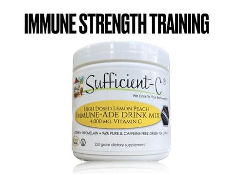 Bebida em Pó Imunoestimulante de Limão e Pêssego com 4000 mg de Vitamina C – 250g - Sufficient-C