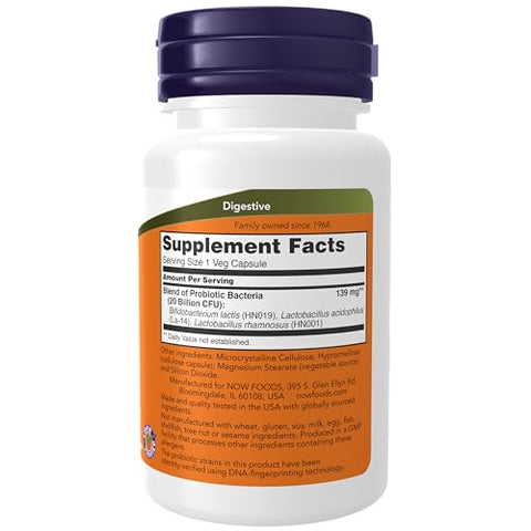 Probiótico Feminino, 20 Bilhões, Fórmula Especial com Três Cepas Probióticas Clinicamente Testadas, 50 Cápsulas Vegetais - NOW Foods