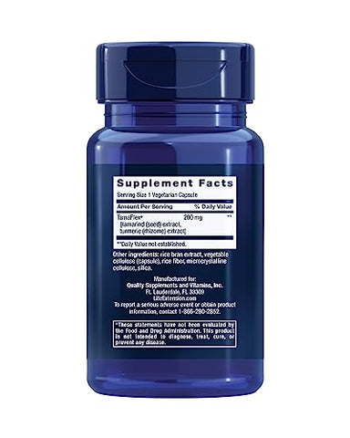 Joint Mobility – Fórmula Tamaflex para Suporte ao Conforto Articular, Flexibilidade do Joelho e Resposta à Inflamação – Sem Glúten, Não-OGM, Vegetariano – 60 cápsulas - Life Extension