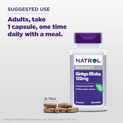 Ginkgo Biloba 120mg – Suporte para Memória e Saúde Cerebral – 60 Cápsulas - Natrol