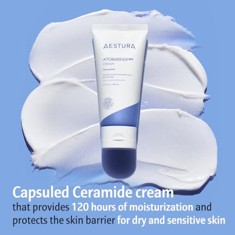 Creme AESTURA ATOBARRIER365 com Ceramida, Hidratante Coreano para Reparar a Barreira | Hidratação Duradoura de 120 horas, Ceramidas em Cápsulas para Pele Seca | 50g