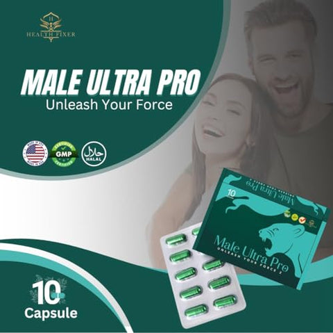 HEALTH FIXER - Male Ultra Pro Stamina, Power, Vitality, Endurance and Drive – 10 Cápsulas | Aumente sua Potência Masculina | Produto de Alta Performance
