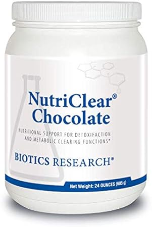 NutriClear Chocolate – Pó de Chocolate. Suporte Nutricional para Desintoxicação e Limpeza Metabólica. Composição Corporal Saudável. 17 g de Proteína de Ervilha Orgânica por - Biotics Research