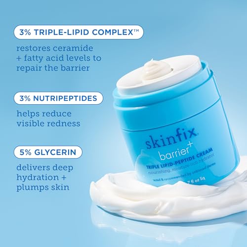 Creme Skinfix Barrier Triple Lipid-Peptide: Enriquecido com Lipídios, Peptídeos, Ácido Hialurônico e Manteiga de Karité para Iluminar, Firmar e Preencher, 50g