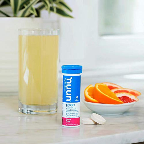 Active – Comprimidos de Bebida Energética com Eletrólitos de Frutas Cítricas (3 Pacotes de 10) - Nuun