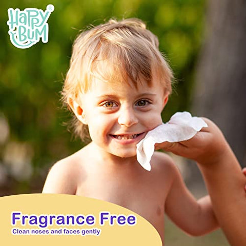 Lenços Umedecidos para Bebês, 180 Unidades, Sem Perfume, 18,8 x 18,3 cm, Hidratantes e Refrescantes, Uso Multiuso, Ideal para Viagens - HAPPY BUM