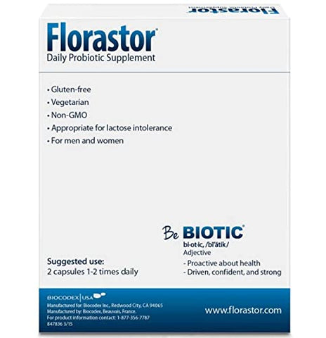 Probiótico Diário para Mulheres e Homens, Suporte Comprovado à Saúde Digestiva, Saccharomyces Boulardii CNCM I-745 (54 Cápsulas), Pacote com 2 – Florastor Probiótico Diário para Mulheres e Homens, Suporte à Saúde Digestiva - Florastor