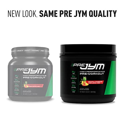 JYM Supplement Science - Pré-treino em pó Pineapple Strawberry Pre JYM para homens – 300g