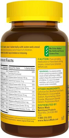 Multi Complete Tablets 130 unidades (Pacote com 5) – Comprimidos Multivitamínicos para uma Vida Saudável - Nature Made
