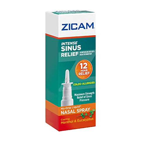 Spray Nasal Líquido No-Drip Intenso Alívio Sinusal com Mentol Refrescante – 30ml - Zicam