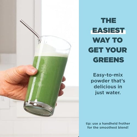 Super Greens em Pó, Superfood Orgânico com Probióticos à base de Spirulina, Chlorella, Matcha e Enzimas Digestivas, 50 Porções, 400g - Ancient Nutrition