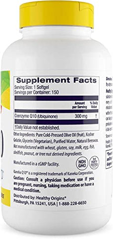 CoQ10 (Kaneka Q10), 300 mg – Saúde do Coração – 300 mg de Coenzima Q10 para a saúde cardíaca - Healthy Origins