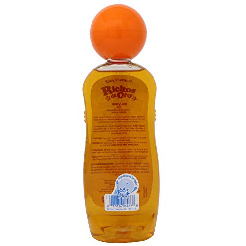 Shampoo de Limpeza para Bebê Ricitos de Oro Honey Bee com Mel e Sem Parabenos – Hipoalergênico – 3 Unidades de 250ml Cada