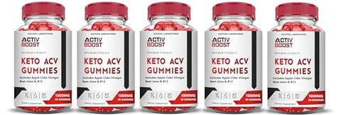 Justified Laboratories - (5 Pacotes) Gomas Activboost Keto ACV Fórmula Avançada 1000MG Active Boost Keto Gomas Vinagre de Maçã Activ Boost Formulado com Romã e Beterraba em Pó B12 Vegano