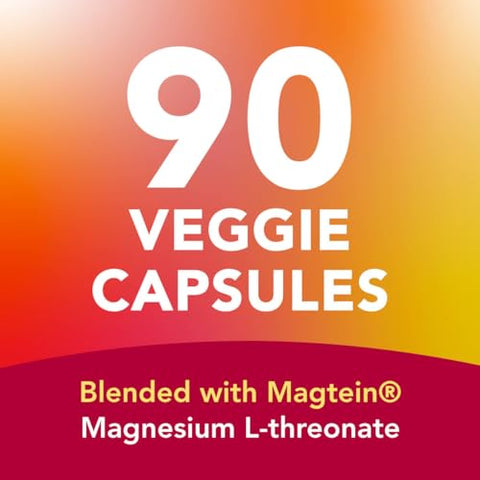 AMANDEAN - Suplemento de Magnésio L-Treonato Amandean. Complexo de Treonato, Glicinato, Malato. 90 Cápsulas Vegetarianas. Alta Absorção Magtein Bisglicinato Quelato de DiMagnésio Malato. Cérebro