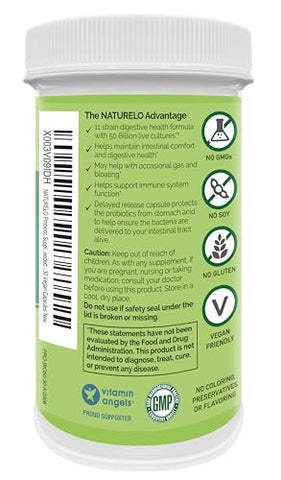 Probióticos para Saúde Digestiva – 50 Bilhões UFC, 11 Cepas Diárias – Reforça o Sistema Imunológico, Liberação Retardada, 30 Cápsulas Vegetarianas - NATURELO
