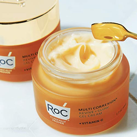 Multi Correxion Revive Glow – Hidratante Facial Gel Creme com Vitamina C 10%%, Efeito Instantâneo, Hipoalergênico - RoC