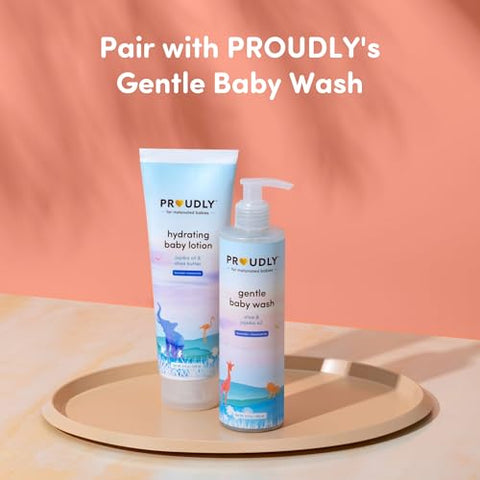 Loção Hidratante para Bebês de Pele Sensível – Loção Corporal para Crianças e Bebês com Pele Seca – Creme Hidratante para Eczema com Óleo de Jojoba (300ml) - PROUDLY
