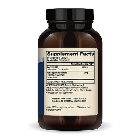 Berberine e MircoPQQ Avançado, 90 Porções (90 Cápsulas), Suplemento Dietético, Suporta a Saúde Imunológica e dos Órgãos, Não OGM - Dr. Mercola