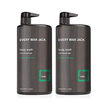 Eucalyptus Mint Gel de Banho Masculino para Todos os Tipos de Pele – Limpa, Nutre e Hidrata a Pele com Ingredientes de Origem Natural – Livre de Parabenos, Ftalatos e Corantes – 250ml - Every Man Jack