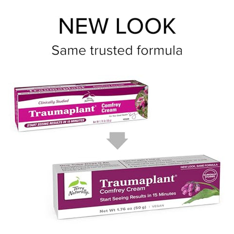 Creme de Confrei Terry Naturally Traumaplant – 50g – Tópico Botânico Não Mancha – Livre de Alcaloides Pirrolizidínicos Tóxicos (PAs)