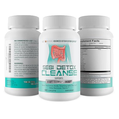 True You Health - Sebi Detox Cleanse – Suporte Avançado à Desintoxicação – Desintoxique Todo o Corpo a Partir do Intestino – Ajuda a Remover Toxinas – Inspirado nos Produtos do Dr. Sebi – Limpeza Natural de Desintoxicação