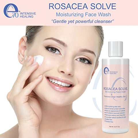 e70 - Conjunto Rosacea Solve – Creme, Soro e Sabonete Facial Hidratante – Ingredientes Benéficos como Aloe Vera, Ácido Hialurônico, Niacinamida e Óleo de Coco