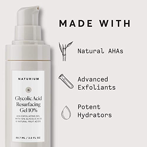 Gel de Ácido Glicólico Naturium 10%%, Esfoliante AHA com Ácidos Naturais de Frutas, 90g