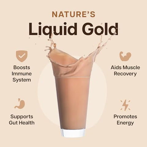 Baese Nutrition - Chocolate Orgânico em Pó de Colostro Bovino 4000mg para Humanos – Probióticos de Colostro de Gado Alimentado com Grama – Suplemento de Colostro para Crianças
