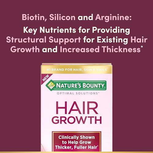 Nature's Bounty - Nature’s Bounty Suplemento para Crescimento Capilar, 1 por Dia, Clinicamente Comprovado para Apoiar Cabelos Mais Espessos e Cheios, com Biotina e Silício