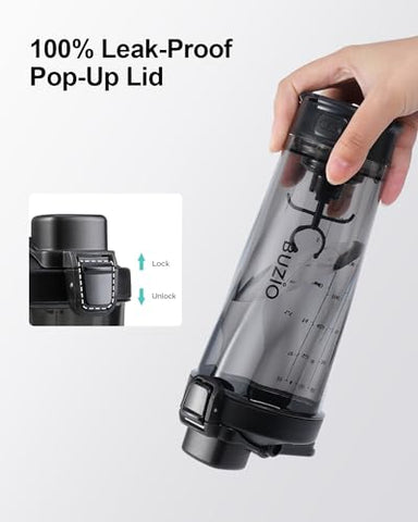 BUZIO - Buzio Garrafa Misturadora Elétrica de Proteína, 24 oz Garrafa Liquidificadora de Shake, Garrafas Liquidificadoras Recarregáveis por USB para Misturas de Proteína, Copos Misturadores, Garrafas Esportivas Portáteis Grandes Feitas com