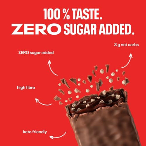 Barras de Chocolate – Barra de Doces com Cobertura de Chocolate Keto, Sem Glúten, Baixa Caloria, Baixo Carboidrato, à Base de Plantas, Lanches Ricos em Fibras, Sem Açúcar Adicionado, Barras Embaladas Individualmente de 28g, Pacote com 12 Unidades - NEOH