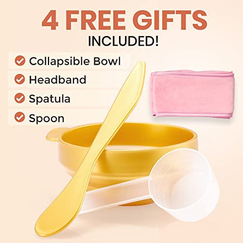 Conjunto Spa Máscara de Borracha Hidratante BRÜUN Peel-Off Jelly Mask – 10 Tratamentos (Ouro 24k, Lavanda, Kiwi, Hortelã-pimenta, Rosa Egípcia, Matcha, Camomila, Árvore de Chá, Jasmim)