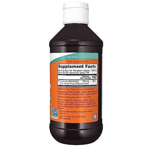 NOW Foods - NOW Supplements, Magnésio Líquido com Traços Minerais, Suporte ao Sistema Nervoso*, 240 ml