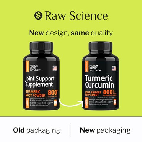 S RAW SCIENCE - Suplemento de Suporte Articular com Cúrcuma Curcumina Glucosamina Condroitina MSM Gengibre Bromelina Suplementos Nutricionais de Ervas para Homens