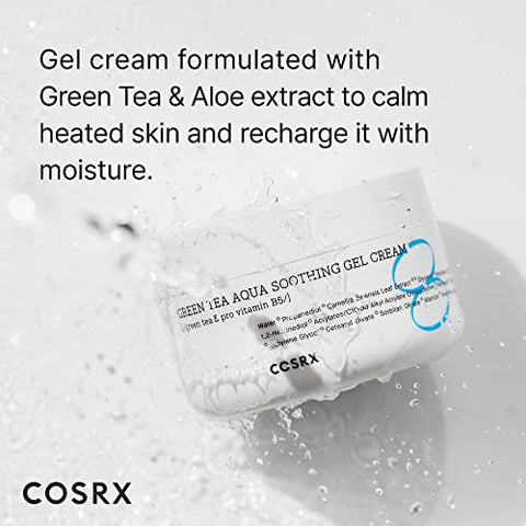 Hydrium Green Tea Aqua Soothing Gel Cream 50ml | Camelia, Aloe Gel | Cuidados com a Pele Coreanos, Vegano, Cruelty Free, Sem Parabenos - COSRX