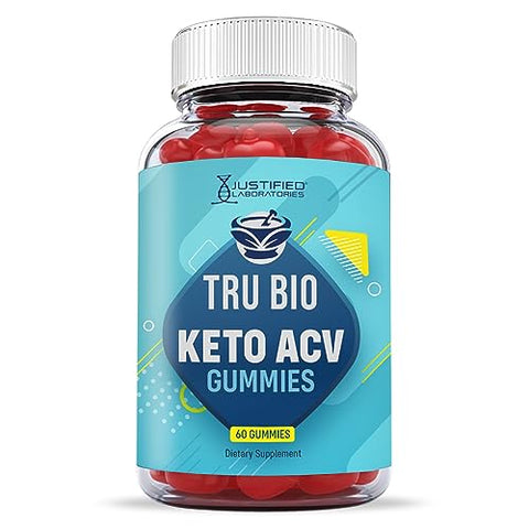 2 Pack Tru Bio Keto Gummies 1000MG ACV com Suco de Romã, Beterraba e Vitamina B12 – 120 Gummys - Justified Laboratories