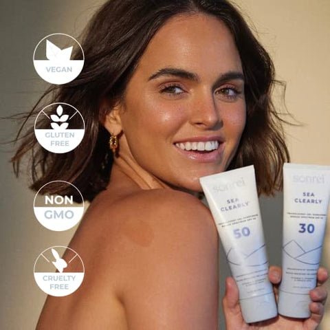 Sea Clearly Premium Gel Protetor Solar Organoshield FPS 50 Rosto e Corpo | UVA, UVB | 100g - Sonrei