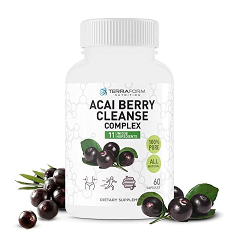 TerraForm Nutrition - Limpeza Poderosa de Açaí Natural – Antioxidante Potente – Fígado, Intestino – 100g