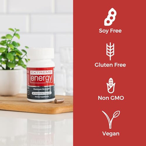 Herbal Nitro - Extreme Energy – Pílulas de Energia Rápida e Duradoura que Reduzem a Fadiga – Suplemento Energético Natural para Mulheres