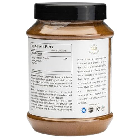 bixa BOTANICAL - Pó de Casca de Romã Bixa BOTANICAL (Punica granatum) | 454g | Suplemento Herbal Ayurvédico | Sem Glúten, Não-OGM, Esterilizado a Vapor, Vegano, 100% Puro